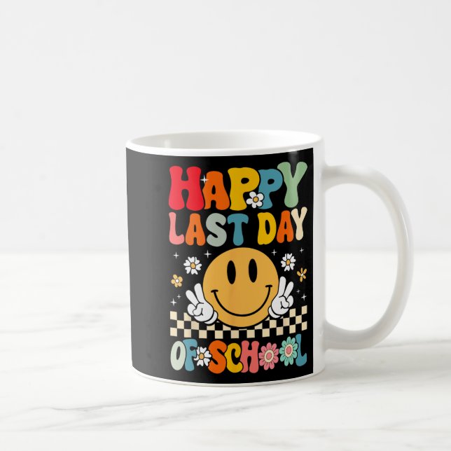 Mug Dernier Jour D'École Sourire Groovy Visage Enseign (Droite)