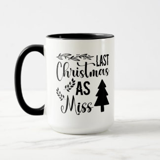 Mug Dernier Noël comme Mlle