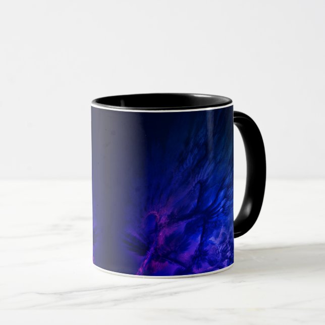 Mug Des ailes mystiques aux plumes bleues profondes (Devant droit)