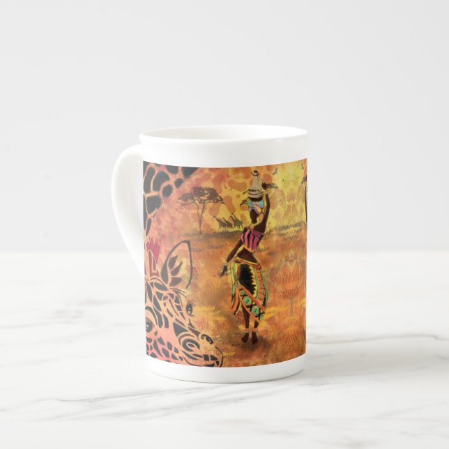 Mug des amis africains de la fille et de la girafe (Devant gauche)