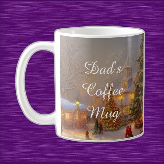 Mug Des Arbres De Noël Neiges Sur La Scène De Village  (Créateur téléchargé)