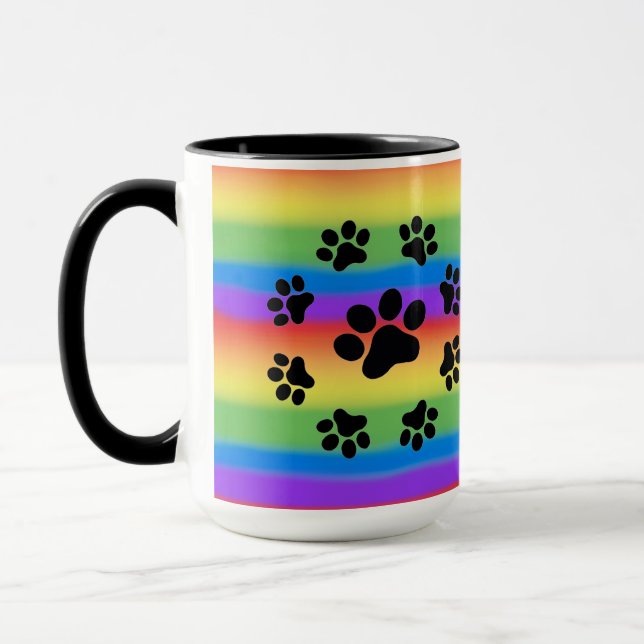 Mug Des chiots sur un Arrière - plan arc-en-ciel (Gauche)
