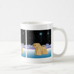 Mug "Des courriers à roulettes à Chanukah"<br><div class="desc">"Wheaten Terriers at Chanukah" est un design artistique unique pour la fête juive "Chanukah", avec deux terriers à blé doux et une menorah Hanoukka éclairée par les étoiles. Nous avons laissé l'intérieur de la carte vide pour que vous puissiez vous customiser. OEuvre d'artisanat à blé originale ? ? Melanie Light...</div>