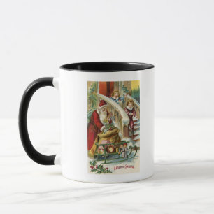 Mug Des enfants courent pour saluer Père Noël