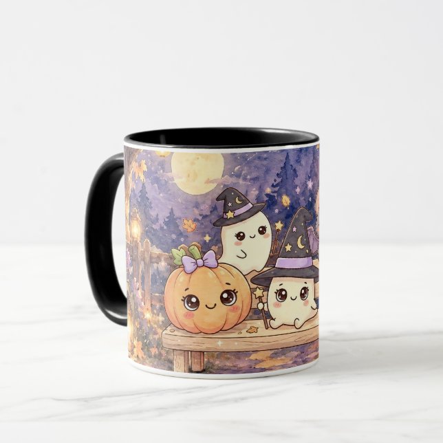 Mug des fantômes et citrouilles mignons d'Hallowee (Devant gauche)