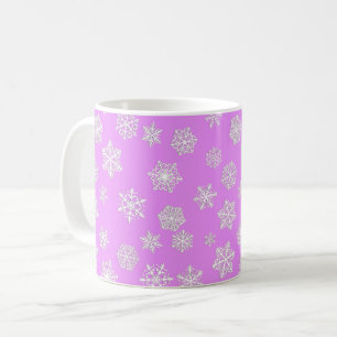 Mug Des flocons blancs sur un arrière - plan d'orchidé