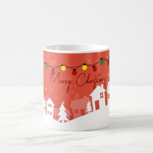 Mug Des flocons de neige recouvrent les maisons de Noë