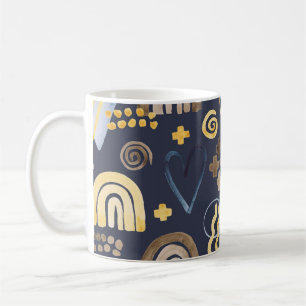 Mug Des formes organiques naïves motif avec arc-en-cie
