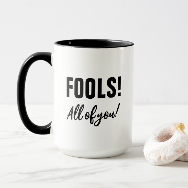 Mug Des idiots ! Vous tous ! Drôle Sorcière Halloween  (Avec donut)