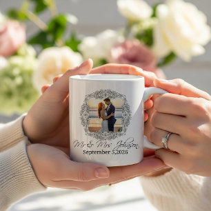 Mug des jeunes mariés cadre personnalisé