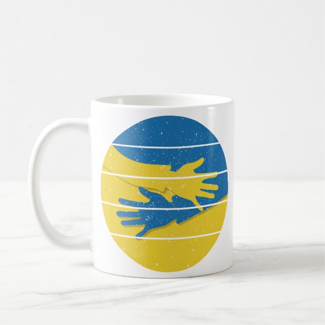 Mug Des mains minimalistes pour soutenir l'Ukraine, sa (Gauche)