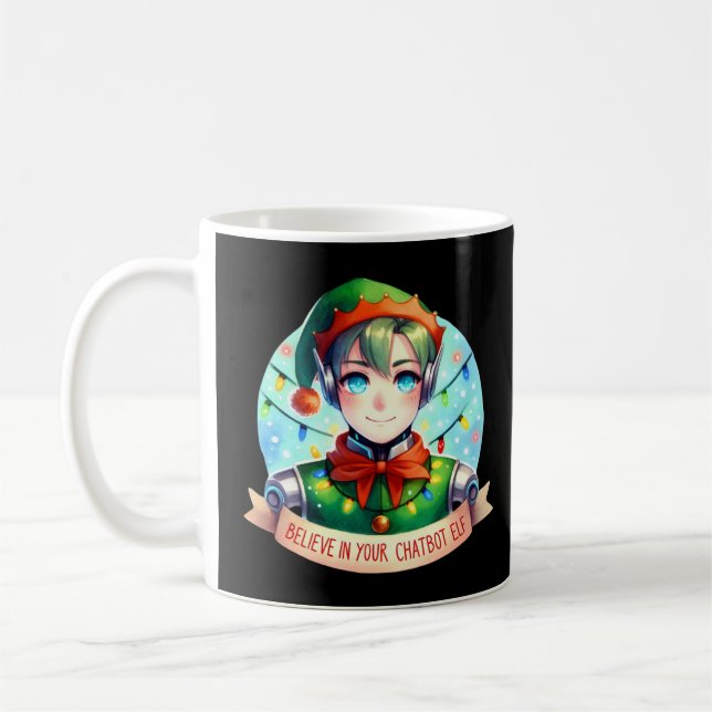 Mug Des mèmes de Chatbot de Noël drôles croient en vot (Gauche)