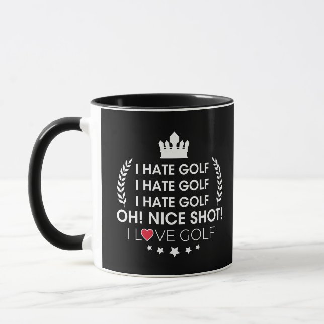 Mug Des mèmes de golf, je déteste le golf ! (Gauche)