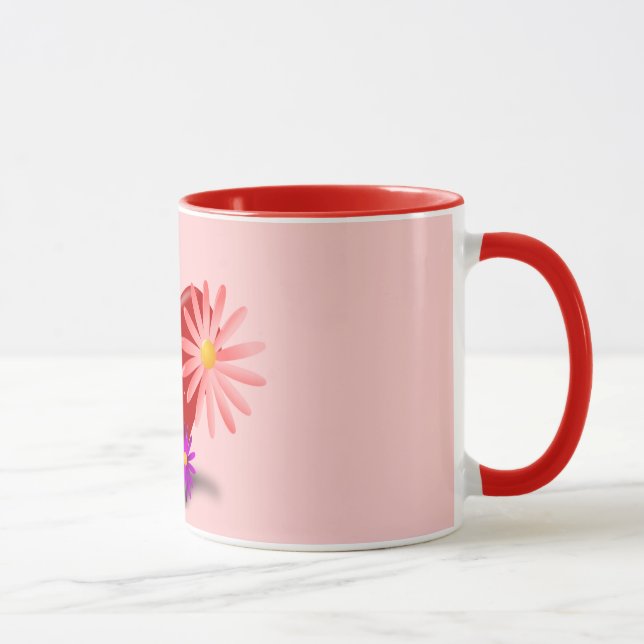 Mug des monogrammes du coeur floral (Droite)