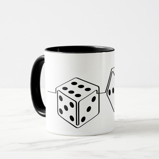 Mug Des pierres de cuisson, des dés. Jeux de hasard, j (Devant gauche)