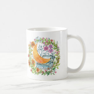 Mug Des piles de livres et de lune sortent de la boîte