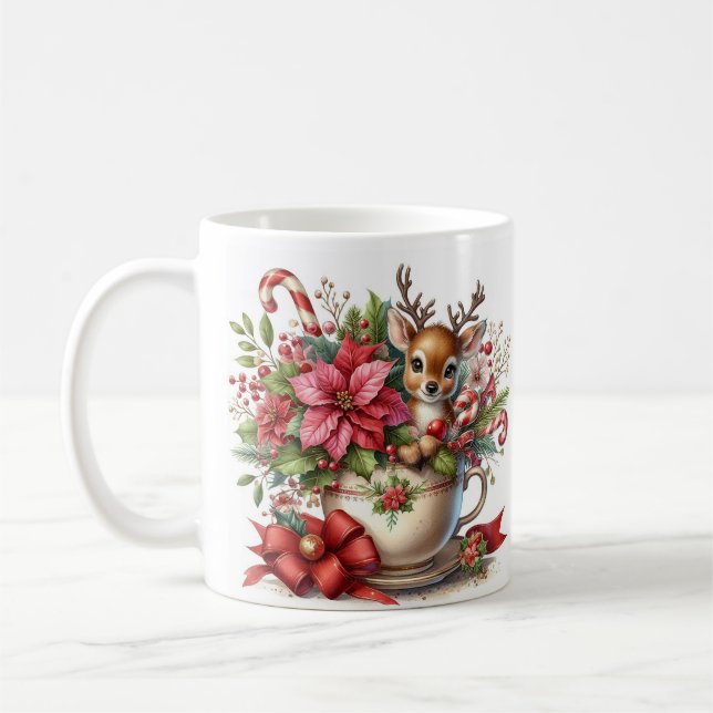 Mug des rennes de Noël 4 (Gauche)
