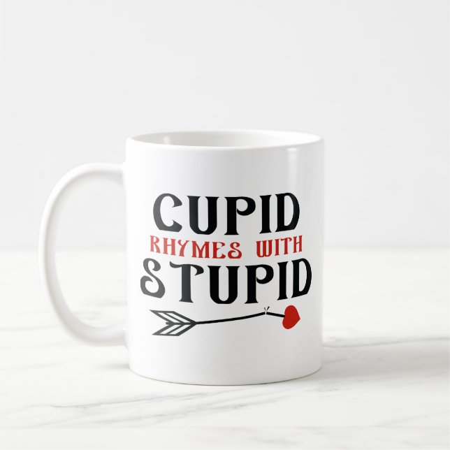 Mug Des rimes Cupides Avec Stupides (Gauche)