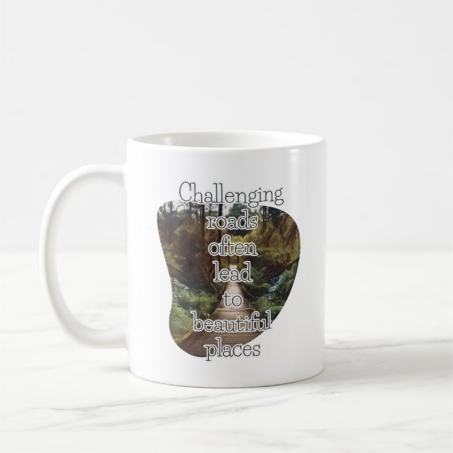 Mug Des routes difficiles - un dicton inspirant (Gauche)