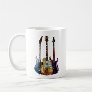 Mug Des sons de musique. Guitare colorée