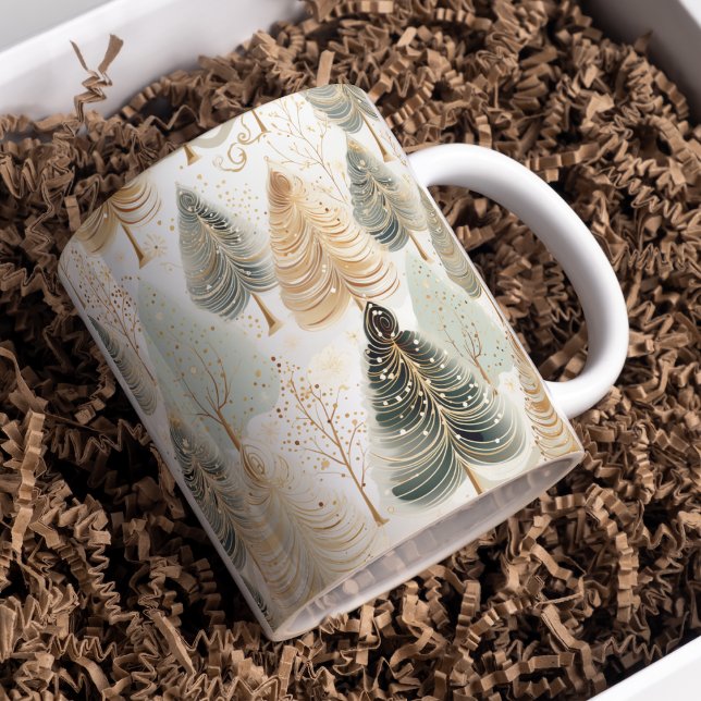 Mug Des tons neutres captivant la magie de Noël (Neutral tones, fall and autumn trees for the holiday season coffee mug.)
