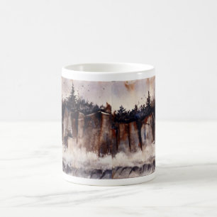 Mug Des vagues s'écrasent contre de grands oiseaux de
