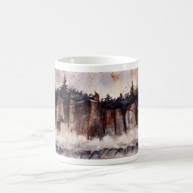 Mug Des vagues s'écrasent contre de grands oiseaux de  (Centre)