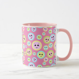 Mug Des visages heureux dans le pastel - amusant et mi
