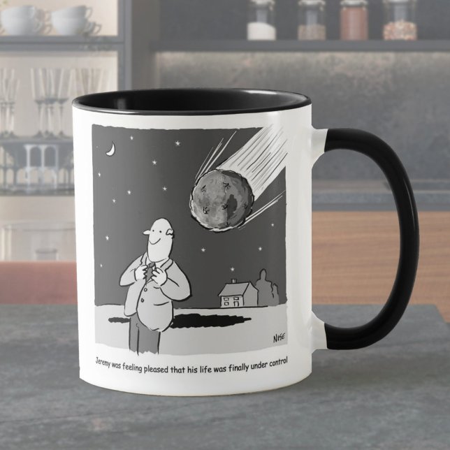 Mug Désastre drôle de météore frappant la Terre (Créateur téléchargé)