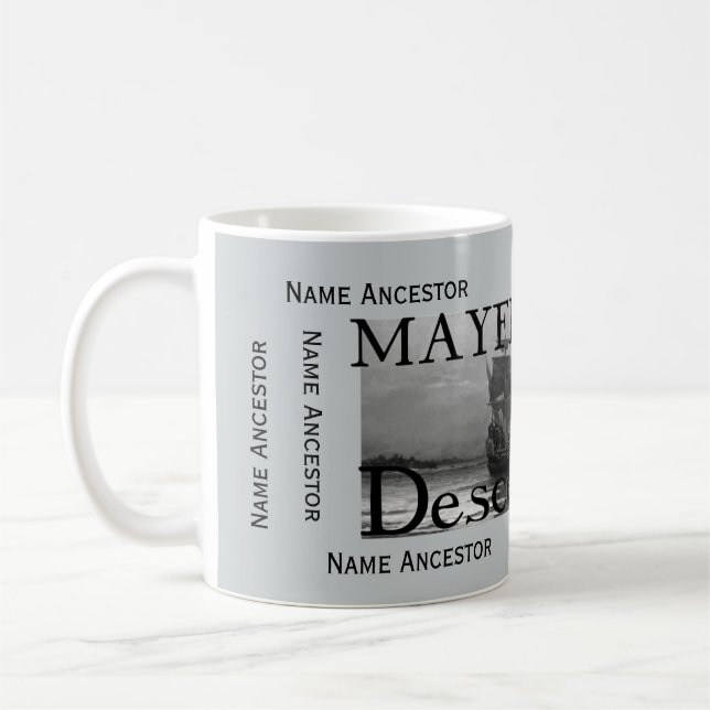 Mug Descendant w/Room de fleur printanière pour 8 noms (Gauche)
