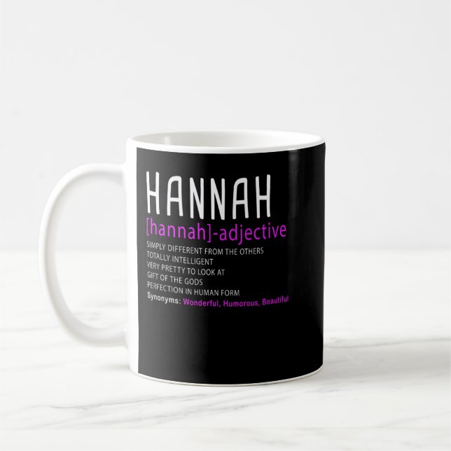 Mug Description de nom personnalisée Hannah Premium  (Gauche)