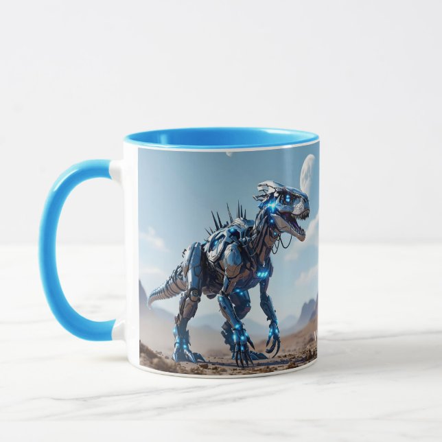 Mug Désert de Cyborg Dinosaur Imaginaire mignon (Gauche)
