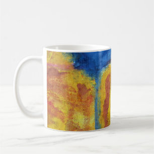 Mug Désert jaune rouge d'abrégé sur bleu de
