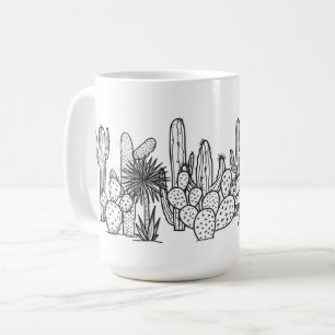 Mug Désert Minimaliste – Botanique à l'encre noire
