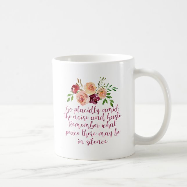 Mug Desiderata Poème Méditation pacifique Floral (Droite)