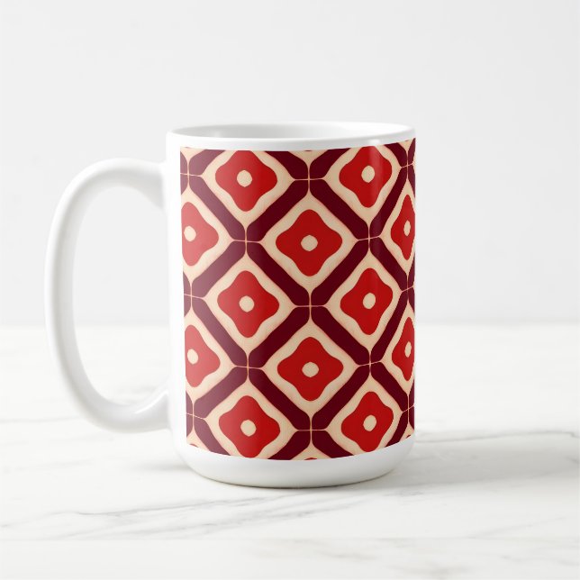 Mug Design abstrait géométrique rouge (Gauche)