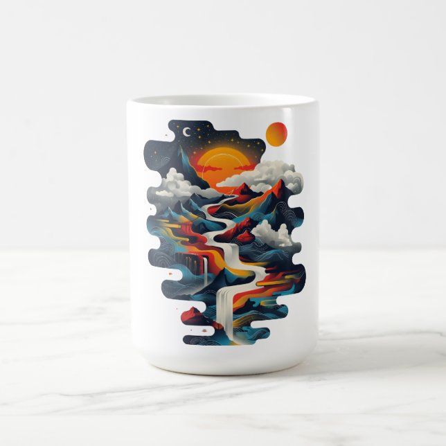 Mug Design abstrait, paysage surréaliste (Centre)