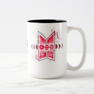Mug Design Abstrait Rouge Élégant Esthétique Mod