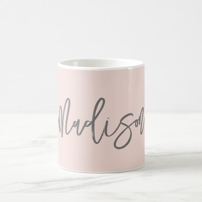 Mug Design Chic Blush rose Personnalisé Script de Nom (Centre)