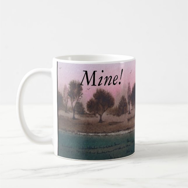 Mug design contemporain abstrait coucher de soleil col (Gauche)