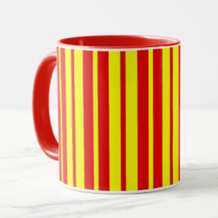 Mug Design de bandes rouge et jaune