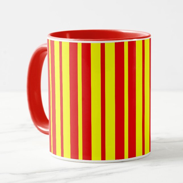 Mug Design de bandes rouge et jaune (Créateur téléchargé)