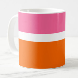 Mug Design de bloc de couleur rose blanc orange clair
