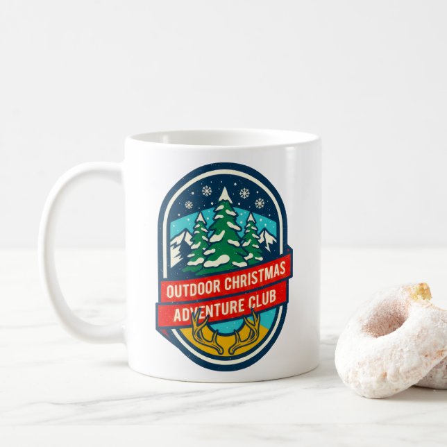 Mug Design de club d'aventure de Noël extérieur (Avec donut)