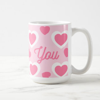 Mug design de coeurs mignons pincés