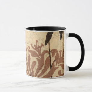 Mug Design de crayon floral avec Feuilles tawny