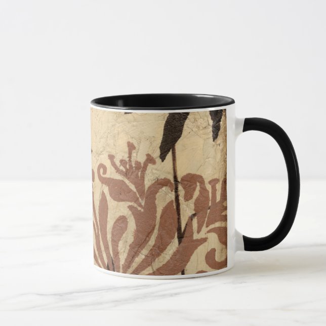 Mug Design de crayon floral avec Feuilles tawny (Droite)