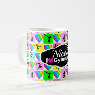 MUG DESIGN DE FILLES DE GYMNAST CUTE ET COLORÉE