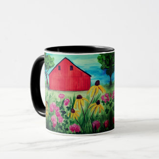 Mug Design de la grange à fleurs de printemps peint à 