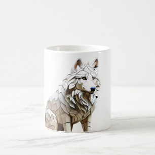 Mug Design de la moisissure de loup blanc